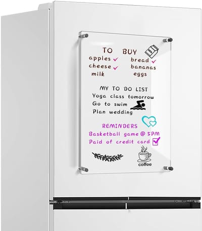 Dailygoody - Acryl Droog Uitwisbaar Bord - Whiteboard - Krasbestendig - 40x30cm - Magnetische Hechting - Memo en Planner - Geschikt voor Thuis en Kantoor