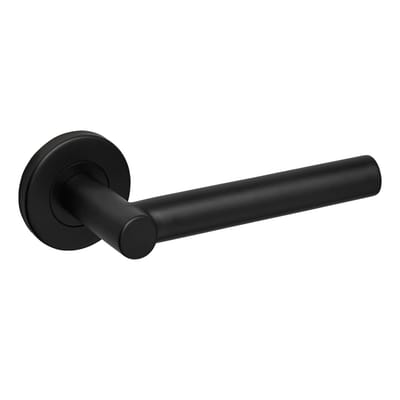 Lavuzo Grosetto deurkrukset - deurklink - rond rozet - zwart - set 2