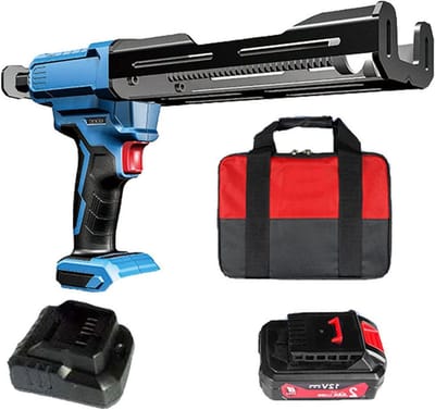 Kitspuit Elektrisch - Kitpistool Lijmpistool - Kit aanbrengen - Dubbele Staaf Mechanisme - 400ml - Blauw Zwart