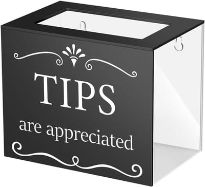 Geld Tip Pot - Donatie Emmer - Suggesties Verzamelen - Stevig Acryl Materiaal - 15x10x13 cm - Zwart