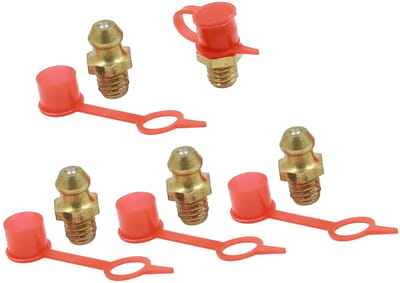 Dailygoods- Vetnippel Set van 5 - Messing - M6 Schroefdraad - Hoge Temperatuurbestendigheid - Antivuil Geveerde Bal - 14 x 9 mm - Vetfitting