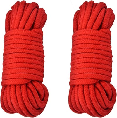 Katoenen Touw van 10m Lang en 6mm Dik, Geschikt voor Kamperen, Tuinieren en Klimmen, 2 Stuks