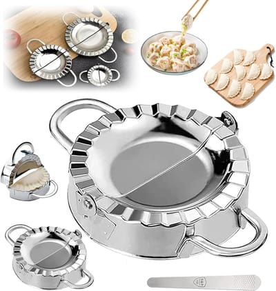 Famanu – Set van 2 RVS ravioli en dumplingmakers met vullepel voor wontons wraps en deeg
