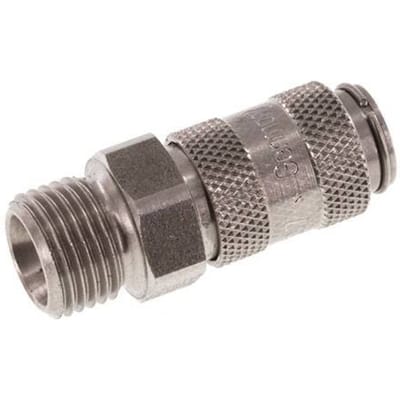 RVS DN 2.7 (Micro) Luchtkoppeling Snelkoppeling G 1/8 inch Buitendraad - CLS2-M-S-018