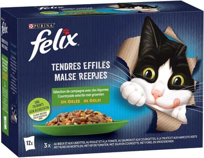 6x Felix - Malse Reepjes Countryside in Gelei met Groenten (12 x 85 g)