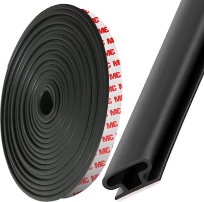 Zelfklevende tochtstrip rubberen afdichting voor ramen en deuren - geluidsisolatie - D-profiel - beschermstrips - tegen spleten - stofdicht - 6 meter - zwart