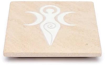 Wierookbrander Godinnensymbool roze zandsteen – 10 cm x 10 cm