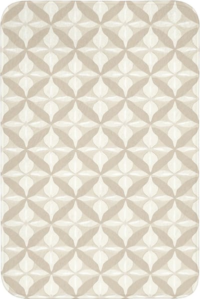 Badmat 60x90 cm - Antislip - Patroon - Klassiek - Beige - Badmatten voor badkamer - Badkamermat - Douchemat - Badkamer mat