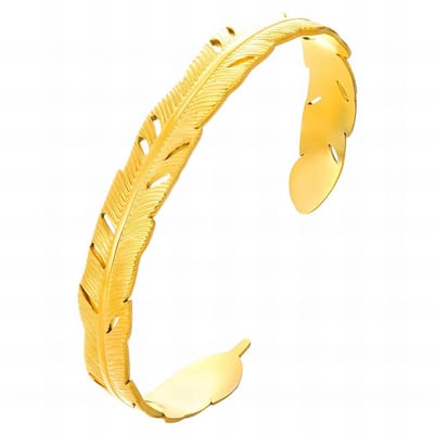 Joy Ibiza - veer bangle armband - waterproof - 60 mm / 7 mm - bohemian style - stainless steel - ip/pvd goldplated - hypoallergeen - geen verkleuring incl garantie - t96