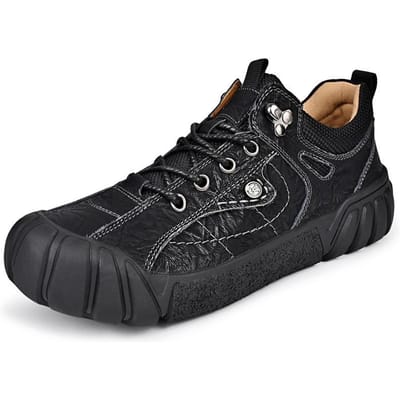Chaussures de Randonnée Printemps et Automne Chaussures d'Extérieur Respirantes Randonnée Antidérapantes Résistantes à l'Usure Cuir Tige Basse Chaussures d'Alpinisme 44