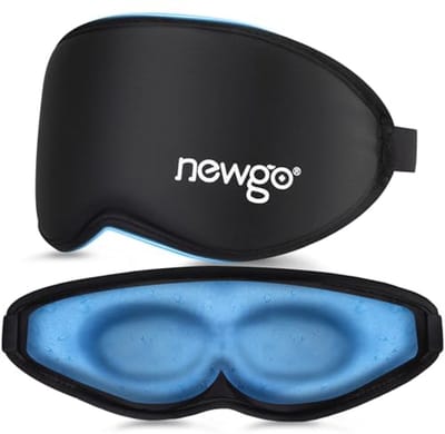 NEWGO Eye Mask Verkoelend Koud Solid Gel Oogmasker 3D Verkoelend Gezichtsmasker voor Migraine, Hoofdpijn, Gezwollen en Vermoeide Ogen, Donkere Kringen, Sinuspijn, Ice Solid Gel Oogmasker