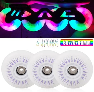 Skate Wielen - Roller Wielen - Inline Skaten - Lichtgevende Wielen - 4 Stuks - Wit