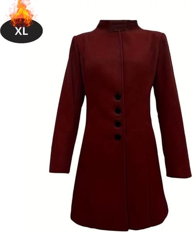 Livano Mantel Dames - Tussenmantel - Jas - Mantelpakje - Trenchcoat - Overjas - Overcoat - Winter - Donkerrood - XL