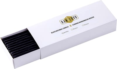 Zwarte Bijenwas Kaarsen voor Rituelen en Decoratie - 50 Stuks, 20.5 cm Hoog