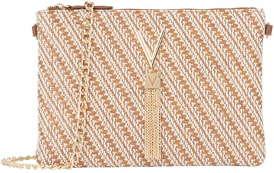 VALENTINO schoudertas clutch Divina Summer Crossover Bag Cuoio / Multicolor Lichtbruin