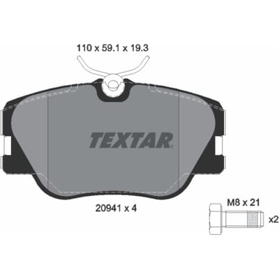 Remblokset TEXTAR 2094102, voor