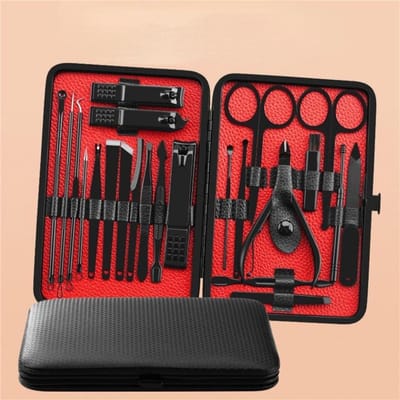 Nagelknipperset - Nagelverzorging - Hand en voet - Roestvrij staal - 23 stuks - Zwart