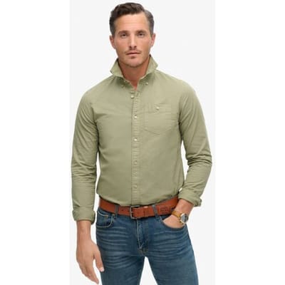 Superdry The Merchant Store - Overhemd met Lange Mouwen Khaki Grootte: XL