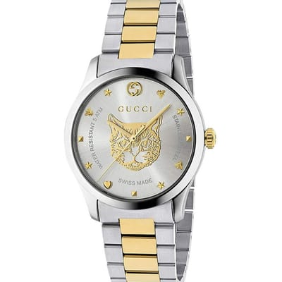 Gucci G-Timeless YA1264074 Unisex Tweekleurig Horloge - Stijlvol en Veelzijdig