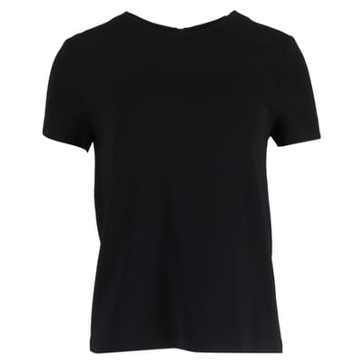 Diane von Furstenberg Melissa top met korte mouwen en ritssluiting aan de achterkant in zwart triacetaat