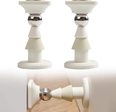 Set van 2 magnetische deurstoppers van roestvrij staal voor stevige en veilige deurbeveiliging op de vloer
