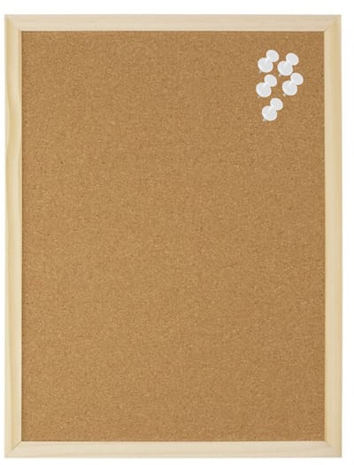 Gerimport Kantoor Prikbord - 40 x 30 cm - inclusief 25x witte punt punaises - Thuis / Keuken - Memobord