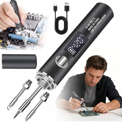 Draagbare Soldeerbout - USB Soldeerset - 260℃-450℃ - 1400mAh Batterij & LED-scherm - 5 Temperaturen & 3 Stukken - Voor Thuis & Elektronica