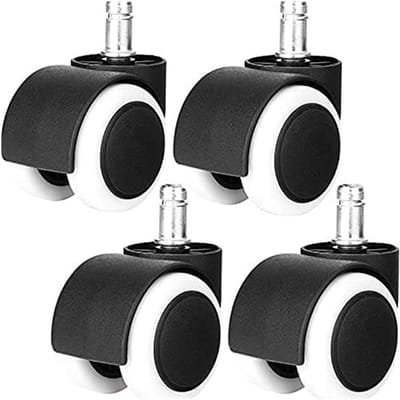 Zwenkwielen Set - Platenwielen Rubber - Meubels Verplaatsen - Geruisloos Gebruik - 50 mm 2 inch - Wit