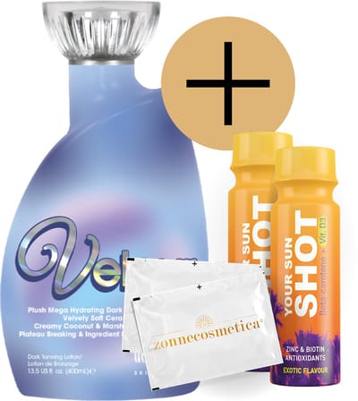 Devoted Creations - Velour + 2 Your Sun Shots + 2 Verfrissingsdoekjes