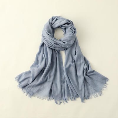 Zomerse Zijden Sjaal voor Dames, Modieuze Zonbescherming en Schaduw, Lange Strand Sjaal, Effen Kleur Katoen en Linnen Zijden Sjaal, Sjaal 100*195CM gray