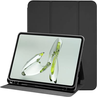 Tablet Hoes Geschikt voor OnePlus Pad Lite | Luxe Tri-Fold Book Case | Kunst Leren Bescherm Hoes | Standaard Functie | Zwart