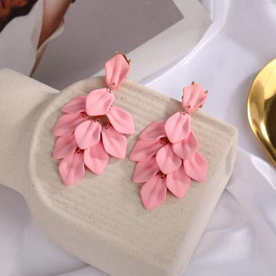 1 Paar Boheemse Bloemenblaadje Kwast Acryl Clip-On Oorbellen, High-End Piercing-Vrije Party Sieraden voor Vrouwen