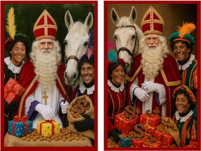 Sinterklaas Wenskaart - 6 Ansichtkaarten in een zakje - 2 motieven