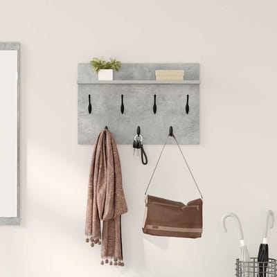 vidaXL - Wandgemonteerde - kapstok - Muurmontage - Beton - Grijs - 60 - x - 40 - x - 12 - cm