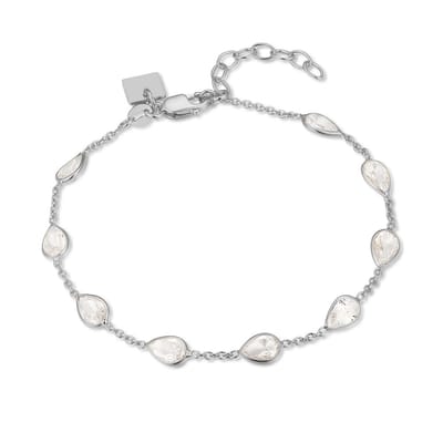 Twice As Nice Armband in zilver, druppelvormige zirkonen Zilverkleurig 16cm+3cm