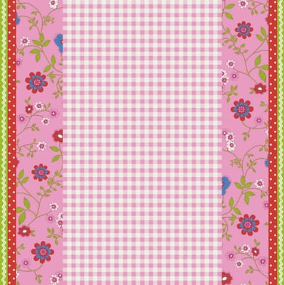 Behang – Kinderbehang – Ruitjes en Bloemen – Roze Wit – Landelijk – Retro – Meisjeskamer – Babykamer – 0,53 x 10,05 M – Bluuming Affairs