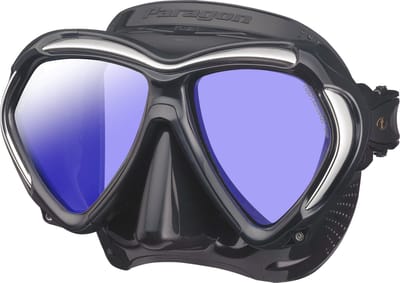 TUSA Paragon – Premium duikmasker met dubbele lens, hoge weerstand, CrystalView-lenzen met UV420 en antireflecterende behandeling, helder zicht en comfortabel draagcomfort – Zwart/Zwart – M2001SQB BKA