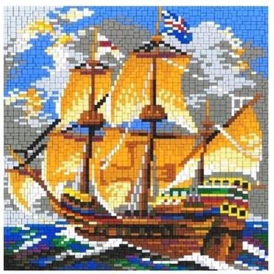 Stickit zeilschip De Bounty, ca. 4.700 steentjes