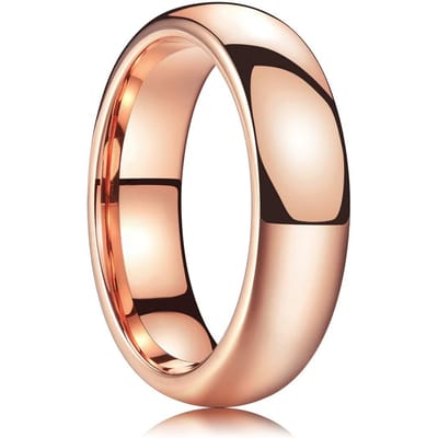 Mode 6mm Roségoudkleur Titanium Stalen Ringen Voor Mannen Vrouwen Eenvoudige Glanzende RVS Ring Trouw Verlovingssieraden 13