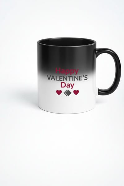 Magische Valentijnsdag Mok | Happy Valentine's Day Thermo Mok | Warmtegevoelig Cadeau