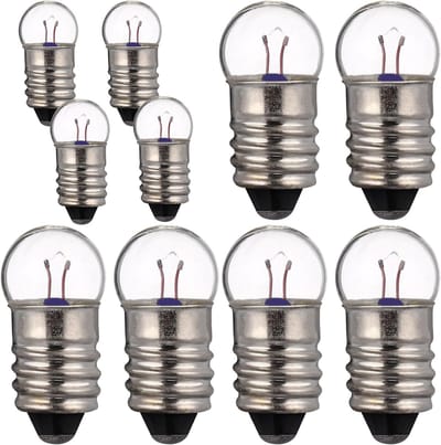 Kleine Gloeilampen voor Experimentele Fysica, 10 Stuks 2.5V 0.3A Schroeflampen voor Schoolprojecten en Wetenschappelijke Experimenten