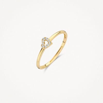 Blush Gouden Ring 1231YZI/52 met zirkonia | cadeau sieraden, tijdloos design, mix en match stijl, pavé zetting