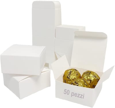 Dailygoods- Dozen Geschenken 50 Stuks - Kraftpapier - Vierkante Dozen - Eenvoudig te Monteren - Milieuvriendelijk - 6 x 6 x 3 cm - Geschenkdozen