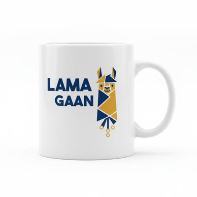 330ml Geometrische Llama Mok – Stijlvolle Koffiemok met 'Lama Gaan' Ontwerp – Unieke Dieren Themed Drinkware voor Thuis & Kantoor