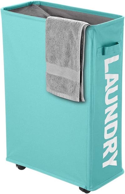 Wasmand met wieltjes en opvouwbaar ontwerp voor ruimtebesparing