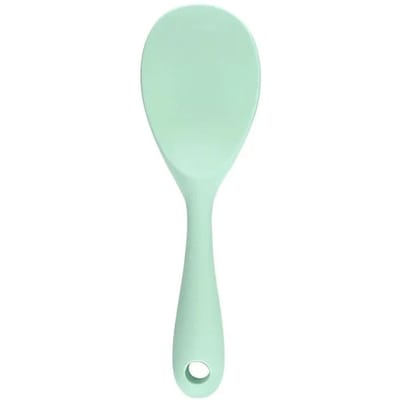 Cuillère à riz en silicone monobloc, cuillère à riz antiadhésive, ustensiles de cuisine ménagers, résistant aux hautes températures, emballage complet white