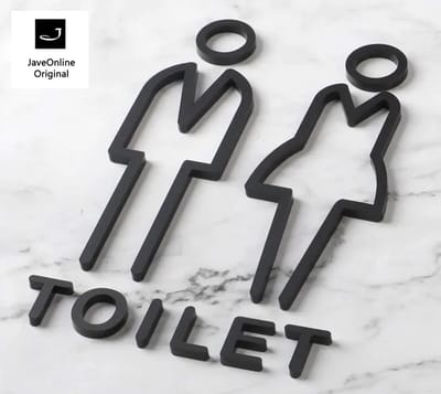 Deurbordje Toilet Zwart - WC bordjes - Man en Vrouw 3D - Hoogwaardig Acryl bord - Zelfklevend - WC Heren Dames - Pictogram - Deurbord - Toilet