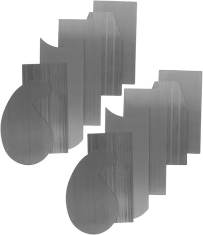 Houtbewerkingsschrapers Set - Kastschrapers Houtkrabbers - Meubelreparatie - Meerdere Vormen - 14.6 x 6.4 cm - Zilver