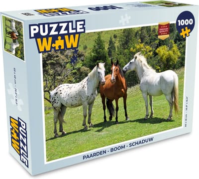 Puzzel Paarden - Boom - Schaduw - Legpuzzel - Puzzel 1000 stukjes volwassenen