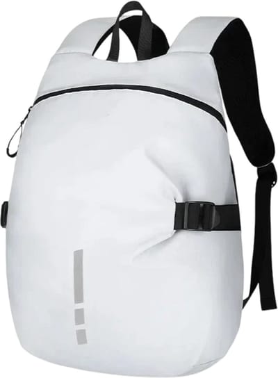 Motor Rugzak met Grote Capaciteit – Waterafstotende Motor Backpack met Helmopslag en Reflecterende Details – Motor Tas voor Motorritten, Outdoor en Reizen - Wit